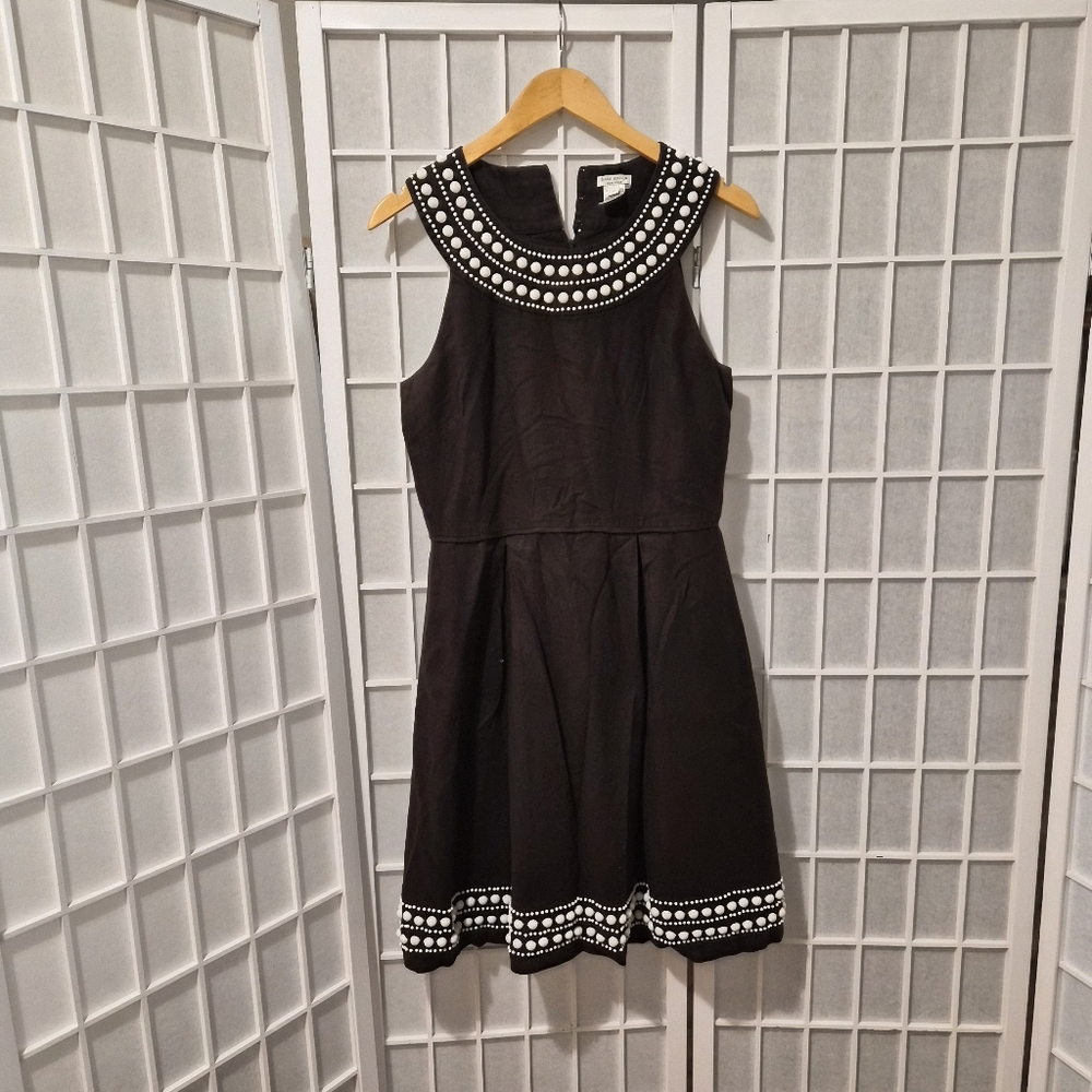 Kate Spade Linen Dress Chocolate Brown Sleeveless Sheath Sz 10